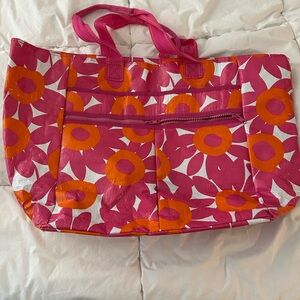 Floral Pink and Orange Tote Bag